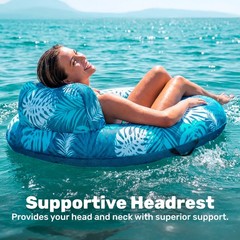 SLOOSH Inflatable Pool Floats Adult Comfortable Fabric Floating Lounge Chairs
