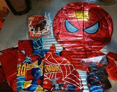 Spiderman Theme Happy Birthday Party Decoration 38 Pcs Balloons Letters Pics NEW