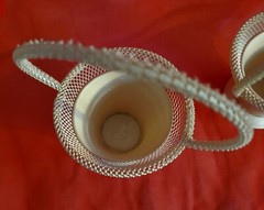 2 Vtg 50’s Plastic Net Party Nut Candy Cups Shower Favors West Germany 7″ READ
