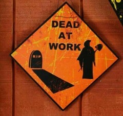 Halloween Metal Wall Sign Dead At Work Home Decor Garden Horror Decoration New