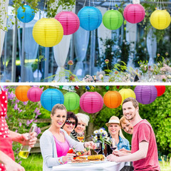 Hanging Paper Lanterns Decorative, Rainbow Colorful Chinese Paper Lanterns Ceili