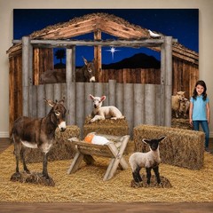 2-PC Photo Realistic Life-Sized Hay Bales Printed Cardboard Standing Props #216