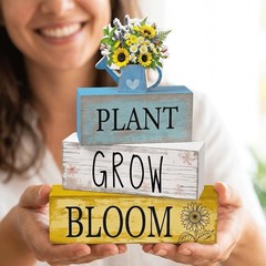 4 Pcs Sunflower Table Decorations Sunflower Wooden Sign Kettle Summer Tiered …
