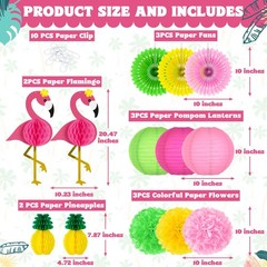 Heartome 13PCS Hawaiian Party Decorations, Luau 1 Inches, Colorful