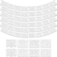 6-Pack White Papel Picado Banner – Cinco de Mayo Party Decor, Wedding Fiesta, 90