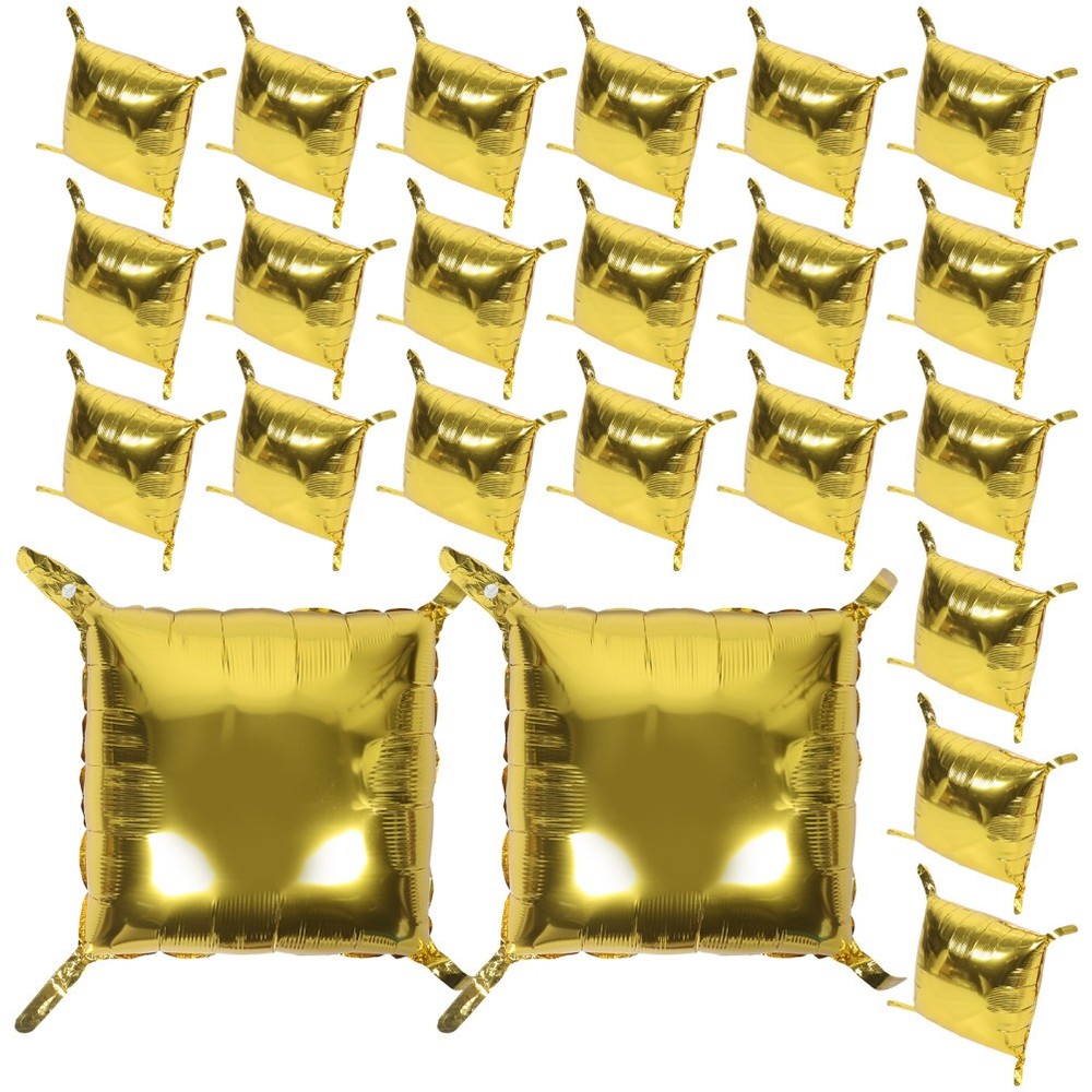50Pcs Gold Square Foil Balloon Wall Backdrop Reusable Aluminum Foil Party Decor