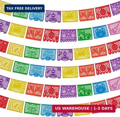 6 Packs 108 Ft Fiesta Party Decorations Mexican Party Banners Papel Picado Banne