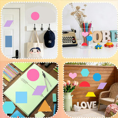 Star Heart Paper Cut-Outs, Assorted Color Shape Cards for Decor &DIY Crafts | CO