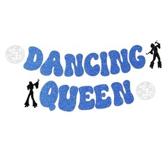 Glitter Dancing Queen Party Decorations, Blue 5.5×4.7in, 4.5in,
