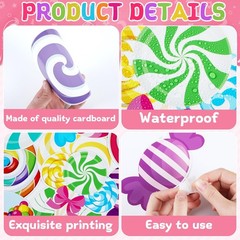 120 PCS Christmas Candy Bulletin Board Cutouts Peppermint Lollipop Decor