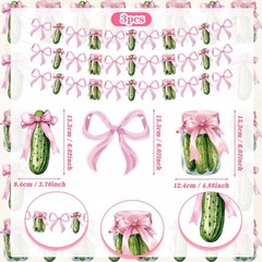 3 Pack Pink Bow Pickle Banner Decoration Cucumber Themed Pink Kind of a Big D…