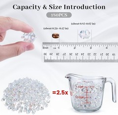 180PCS Iridescent Fake Ice Rocks Clear Acrylic Fake Ice & Plastic Gems Vases