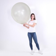 Pearl White Balloons 18 Inch, 12 PCS Extra Large Pearl Balloon Cream Clear La…