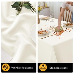 10-Pack Ivory Tablecloths for Rectangle Tables, 60 x 102 Inches, Stain-Resist…