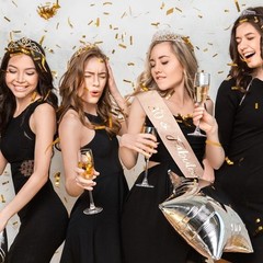 30th Birthday Crown Tiara & Rose Gold Sash Set with Pearl Pin – Glam Party Decor