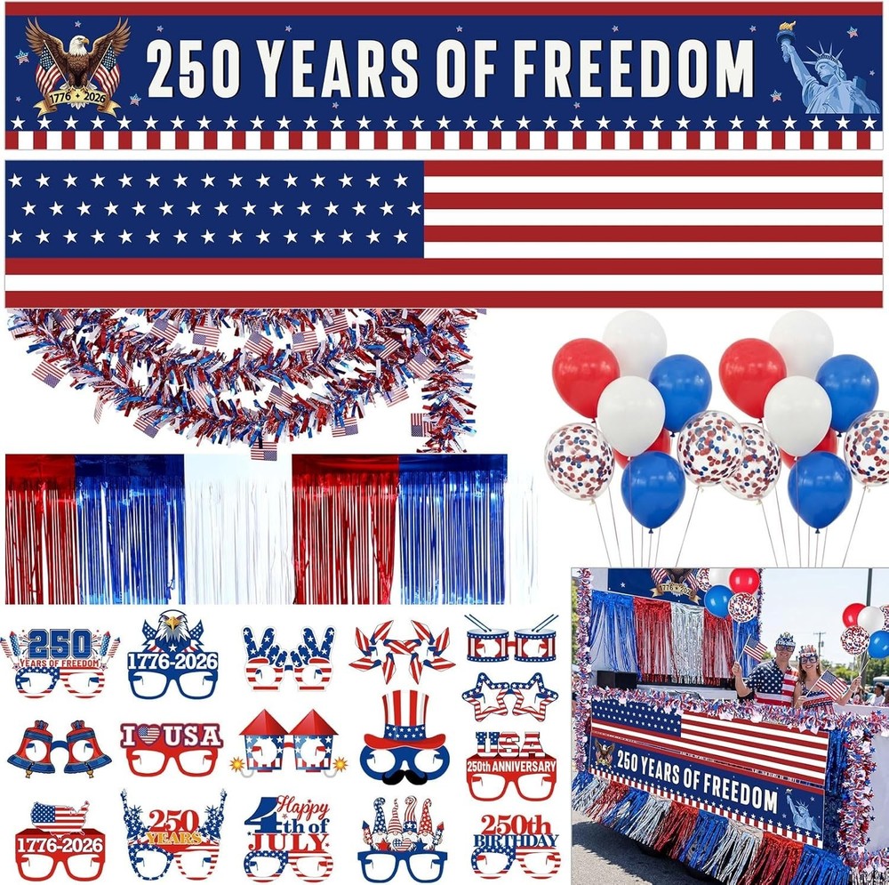 250Th Anniversary Patriotic Parade Float Decoration Kit, 250 Years Independence