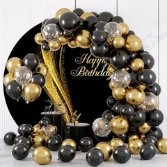 Shining Gold Sequins Round Backdrop Cover 6.5ft