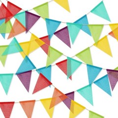 Rainbow Pennant Banner Flags 72ft Imitated Burlap Garland Party Decoration New