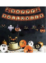 46PCS Halloween Party Decoration Accessories Set, Happy Halloween