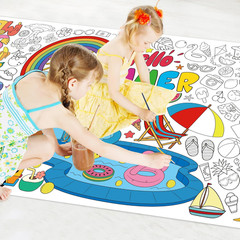 Summer Coloring Tablecloth, 72 X 32 Inch Summer Crafts for Kids, Coloring Table