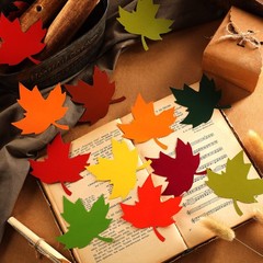 108 PCS Thanksgiving Fall Leaves Cutouts Bulletin Board Autumn Craft 3.5 In