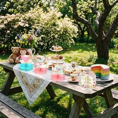 Chrisfall 12 Pcs Tea Party Decorations Floral Teapot Honeycomb Centerpieces T…