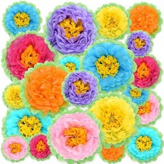 21 PCS Large Paper Flowers, Fiesta Paper Flower Decorations for Wall, DIY Mex…