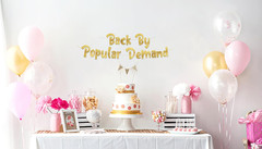 Back by Popular Demand Gold Glitter Banner – Welcome Home Party Decorations – Fu