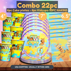 scooby doo 22pc Tableware plate cups party supplies decoration balloons birthday