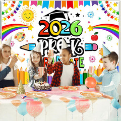 Preschool Graduation Backdrop Pre Kindergarten Congrats Grad Party Decoration 20