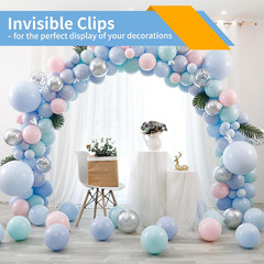 12 Pack Balloon Arch Clips for Backdrop | Plastic Transparent Spring Clamps | 3.