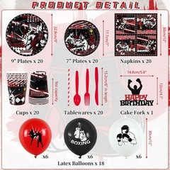 Boxing Birthday Party Decorations, Boxing Party Supplies Packs, Fight Sports …
