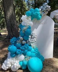 Teal Blue Balloons, 50Pcs Metallic Teal and Silver Balloons, Turquoise Light …