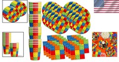 Durable Building Blocks Birthday Tableware for 16 – Fun for Every Celebration