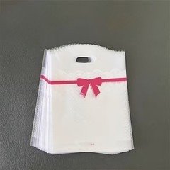100pcs Floral Gift Bags Plastic Party Favor Bags Reusable Shopping Tote Handbags