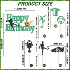 23 Pcs Soccer Cake Topper Decorations, Soccer Player figure and Football Cake…