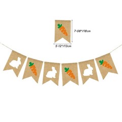 Burlap Rabbit Radish Garland Banners, Bunny Burlap for Easter Decorations Hom…