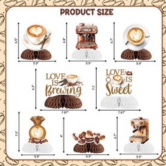 Coffee Bridal Shower Decorations 8 PCS Love Is Brewing Honeycomb