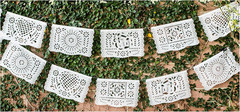 Papel Full of Wishes Medium 2 Pack Plastic White Papel Picado Banner Set – Each