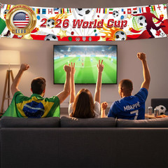 World Cup Banner for 2026 International Flags Decorations around the World Cup B