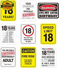 9PCS 18th Birthday Party Decorations Wall Signs Funny Photo Props Decor Set