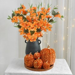 Faux Triangle Plum Flowers Artificial Silk Floral Arrangement for Waiting Room