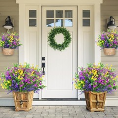 Sggvecsy Artificial Flowers for Outdoors 12 Bundles UV 12 Bundles, Mix