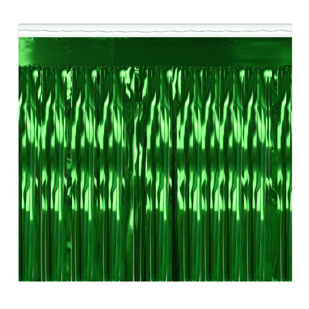 Beistle Green 1-Ply Metallic Fringe Drape – General Occasion | Party Supply