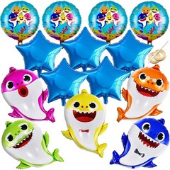 Shark Birthday Party Decorations for Boys and Girls, 26” Balloons XL for Baby Bi