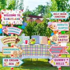 20 Pieces Candyland Decorations Welcome to Signs Candy Party…
