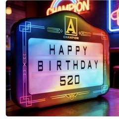 Champion VIP Customizable Illuminated Multicolor Birthday Party Backdrop Sign