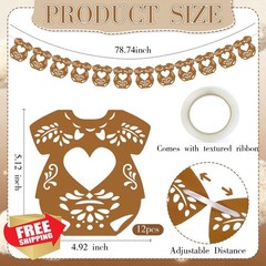 AmazingSpark Rustic Color Papel Picado Banner