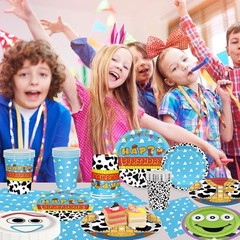 Party Supplies 120pcs Blue Cloud Theme Pack 30 Guests Disposable Plates Napki…