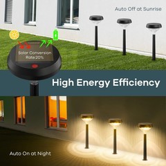 Linkind Solar Lights Outdoor 8 Pack, Solar Pathway Lights, Warm White Landsca…